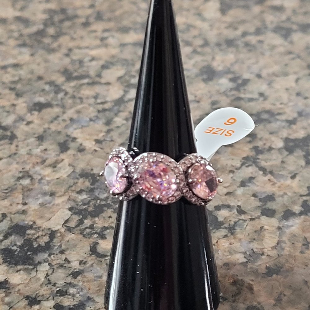 Bomb Party RBP6480 "Sweet and Serene" Rose Quartz Cubic Zirconia Sz 6